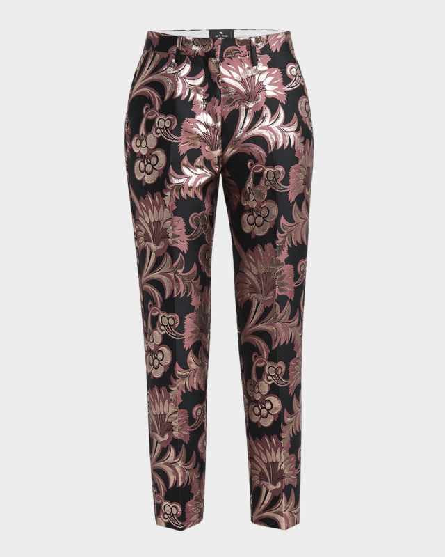 Jacquard Tapered Leg Trousers